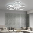 Lustre Led moderne anneau Led plafonniers salon chambre lumières plafond noir/blanc 1-5 anneau d'éclairage APP/lustre à distance