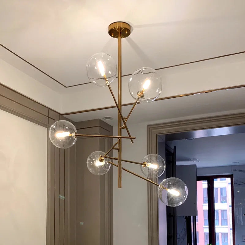 lustre winfordo globe led suspendu avec bulles de verre pour décoration - vue 4 sur 12