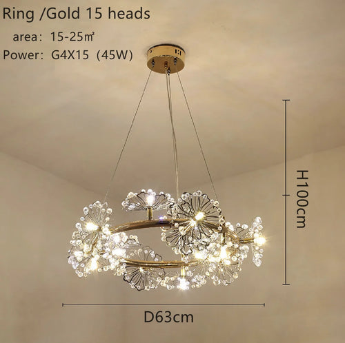 Moderner LED-Kronleuchter Luxus für die Innenbeleuchtung - vue 19 sur 19