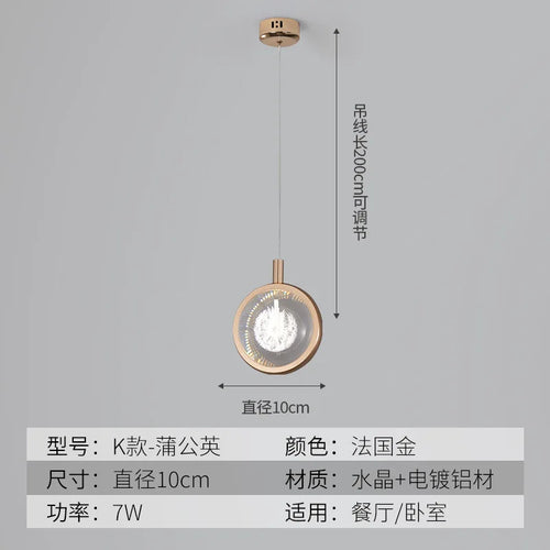 LED-Pendelleuchte aus goldenem Kristall im modernen nordischen Design - vue 19 sur 21