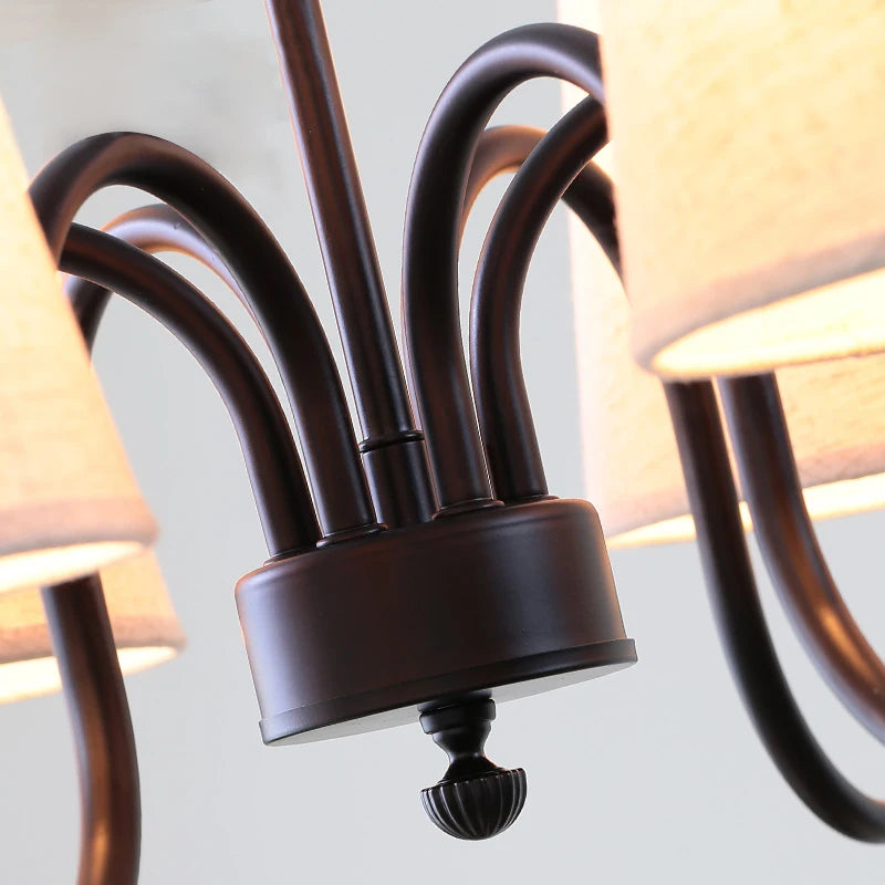 lustre moderne rétro en tissu pour intérieur élégant - vue 4 sur 8