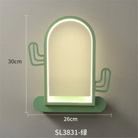 étagère métallique coeur nordique avec lampe led murale pour enfants