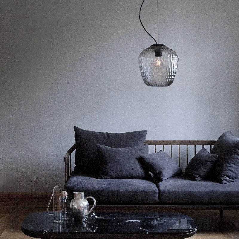 suspension rétro nordique en verre pour décoration intérieure - vue 3 sur 10