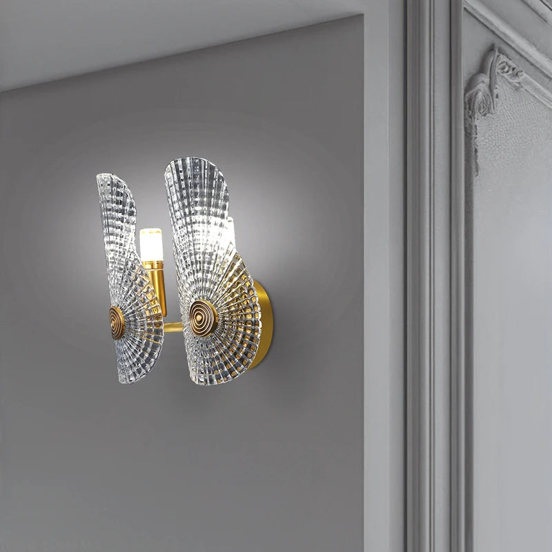 applique murale led design ailes dorées de luxe moderne - vue 4 sur 9