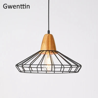 Moderne Pendelleuchte aus Holz mit LED-Beleuchtung für Pflanzen - vue 12 sur 12
