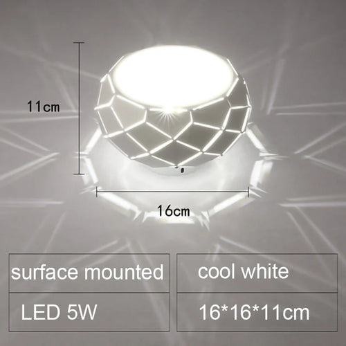 Moderne LED-Deckenleuchte Einfachheit 5 W 12 W - vue 11 sur 18