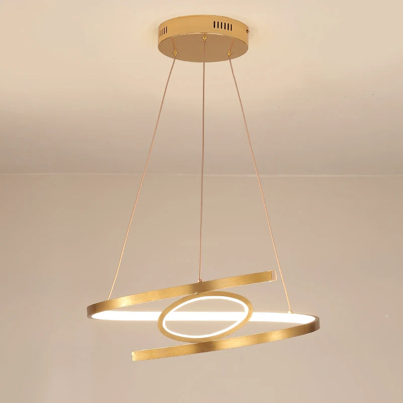 pendantifs led dorés pour un éclairage intérieur moderne et élégant - vue 6 sur 8