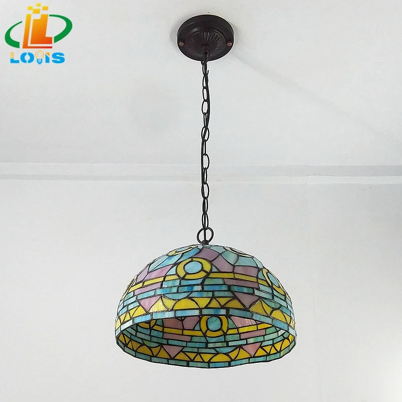 lustre tiffany rétro créatif style nordique pour café et bar - vue 6 sur 6