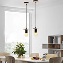 suspension led en bois simple nordique pour décoration maison