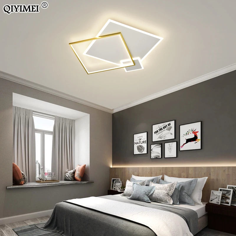 lustre moderne en fer forgé acrylique avec led intégrées - vue 5 sur 14