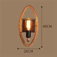 Wandleuchte aus Hanfseil im industriell-retro Vintage-Stil