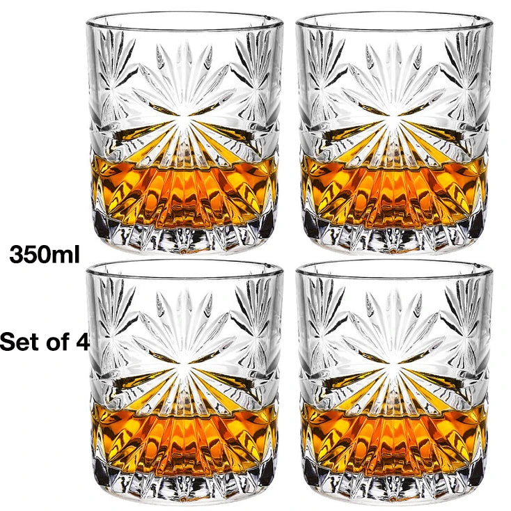 Lot 4 verres whisky style facette résistants