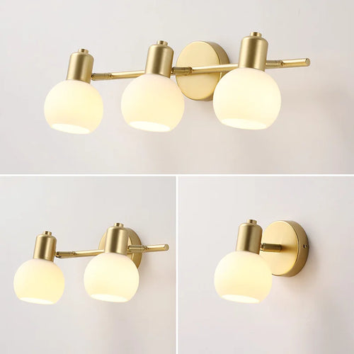 applique murale led 3 têtes lumière chaude/froide/blanc