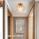 Retro Deckenleuchte Gold Metall LED für Balkon und Flur