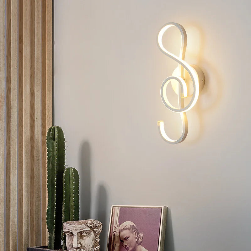 applique murale led en forme de clé de musique - vue 3 sur 8