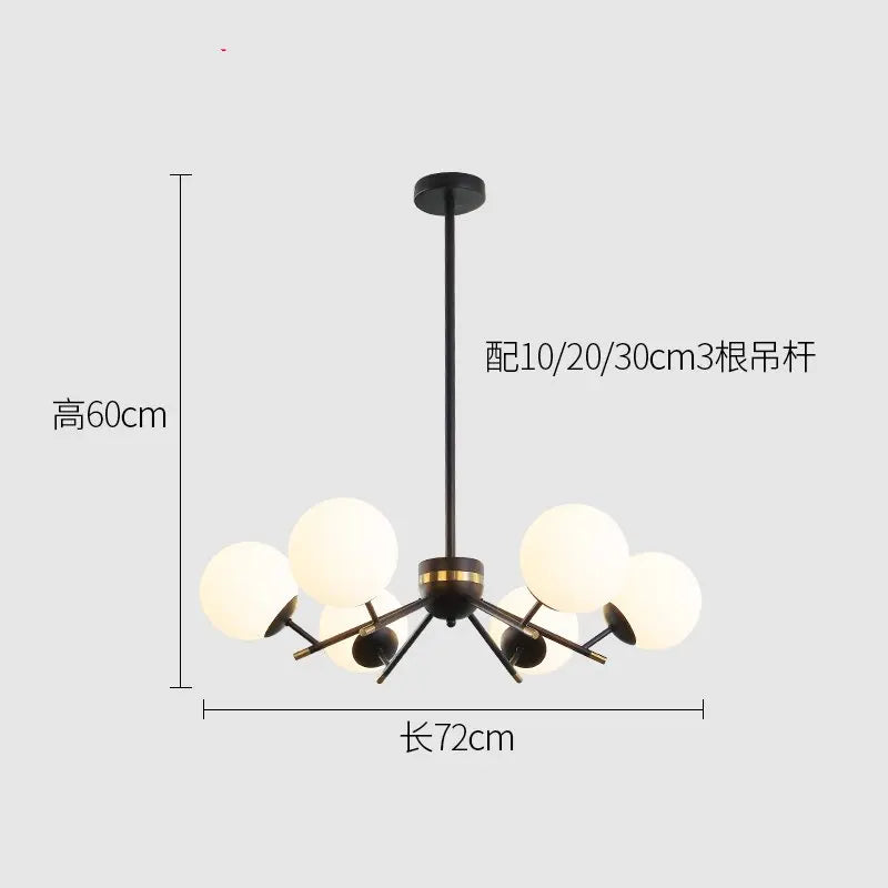 lustre moderne en boule de verre pour décoration intérieure élégante - vue 8 sur 9