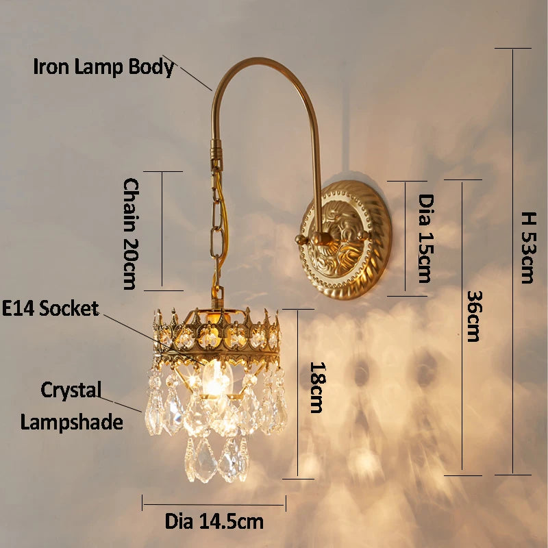 applique murale cristal luxe pour décoration intérieure et extérieure - vue 7 sur 8