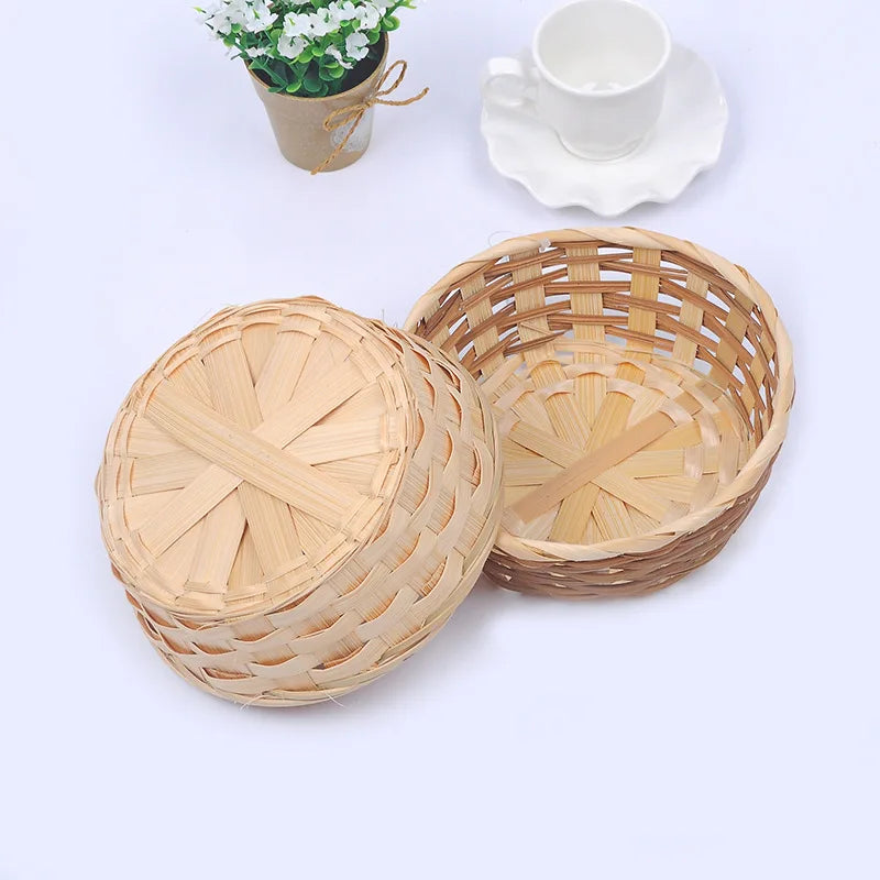 panier à fruits en bambou tissé à la main grande capacité durable - vue 5 sur 7