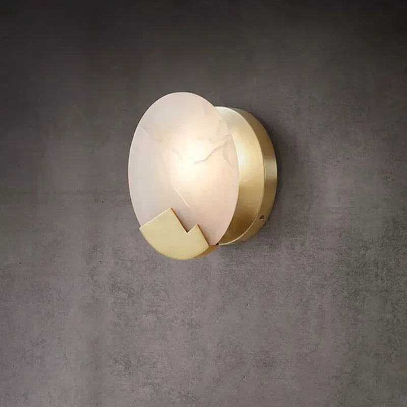 applique murale en cuivre et marbre design moderne décoratif - vue 2 sur 6