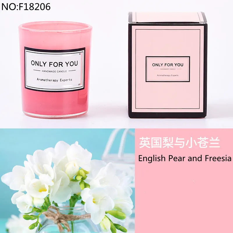 bougie parfumée romantique en cire de soja artisanale avec huiles essentielles - vue 14 sur 26