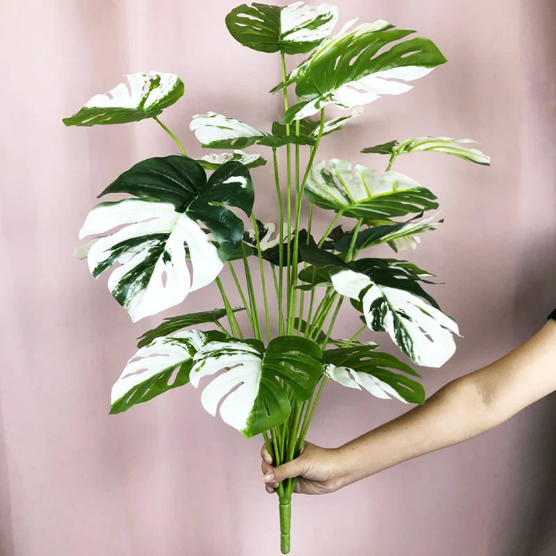 feuilles tropicales monstera palmier artificiel pour décoration intérieure - vue 15 sur 18