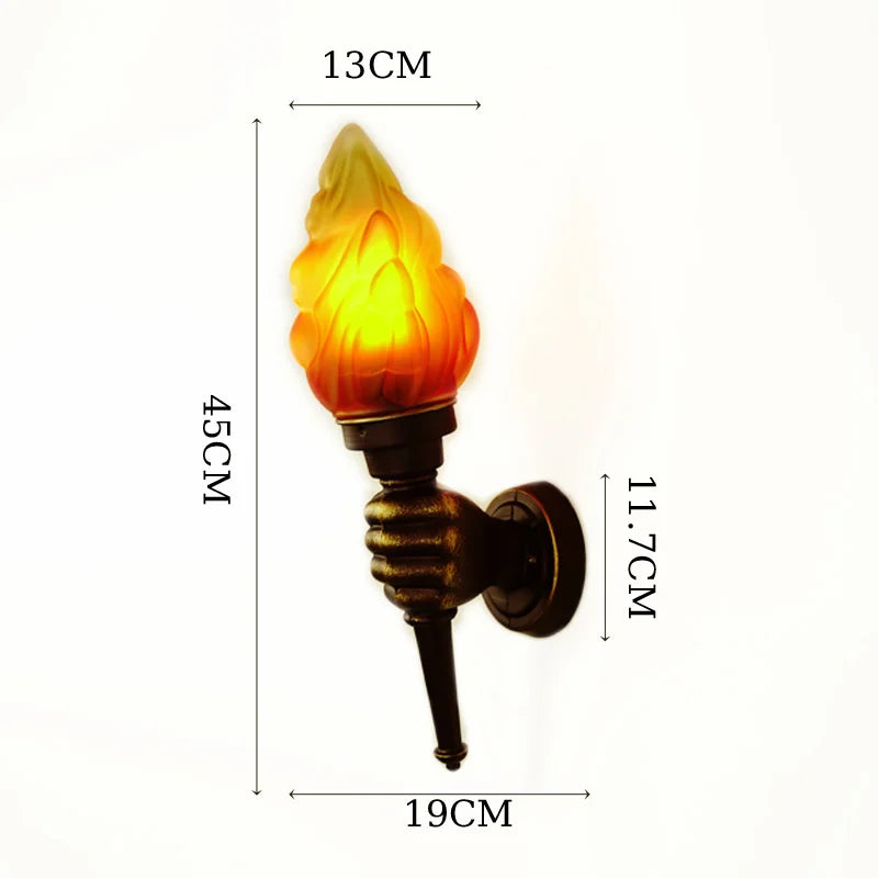 Retro-Wandleuchte Flamme für außen Bar Restaurant - vue 5 sur 8