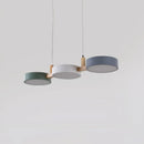 lustre nordique led moderne en bois et métal