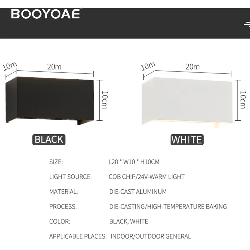 Applique extérieure IP54 étanche Simple aluminium monté en Surface originalité cuboïde réglable décoration éclairage mural - vue 6 sur 6