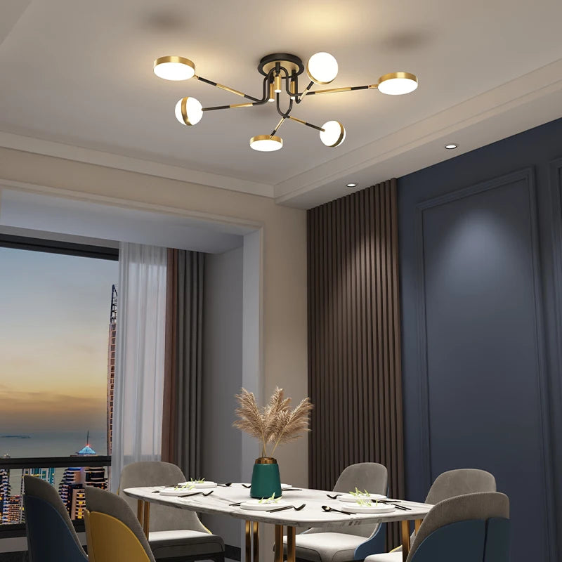 lustre LED élégant pour intérieur moderne et chaleureux - vue 6 sur 9