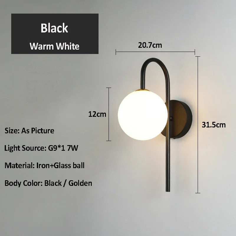 applique led boule de verre de luxe pour hôtel bar - vue 5 sur 8