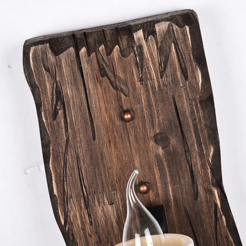 Industrielle nostalgische Wandleuchte aus Holz für Bar und Café - vue 7 sur 8