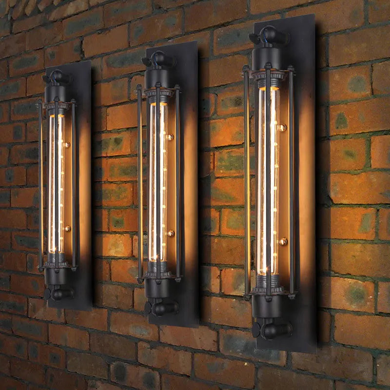 Amerikanische Retro LED-Wandleuchte für Balkon, Restaurant und Café - vue 4 sur 7