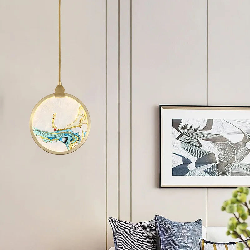 suspension en verre style chinois pour décoration moderne intérieure - vue 4 sur 9