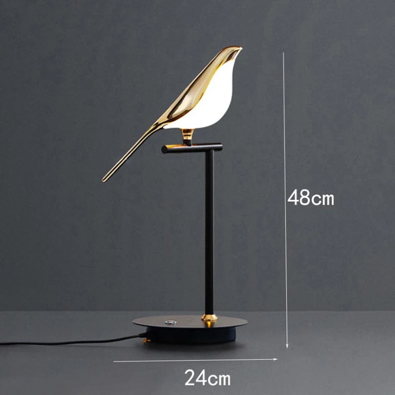 Moderne LED-Pendelleuchte Vogel Fantasie vergoldet höhenverstellbar - vue 13 sur 18