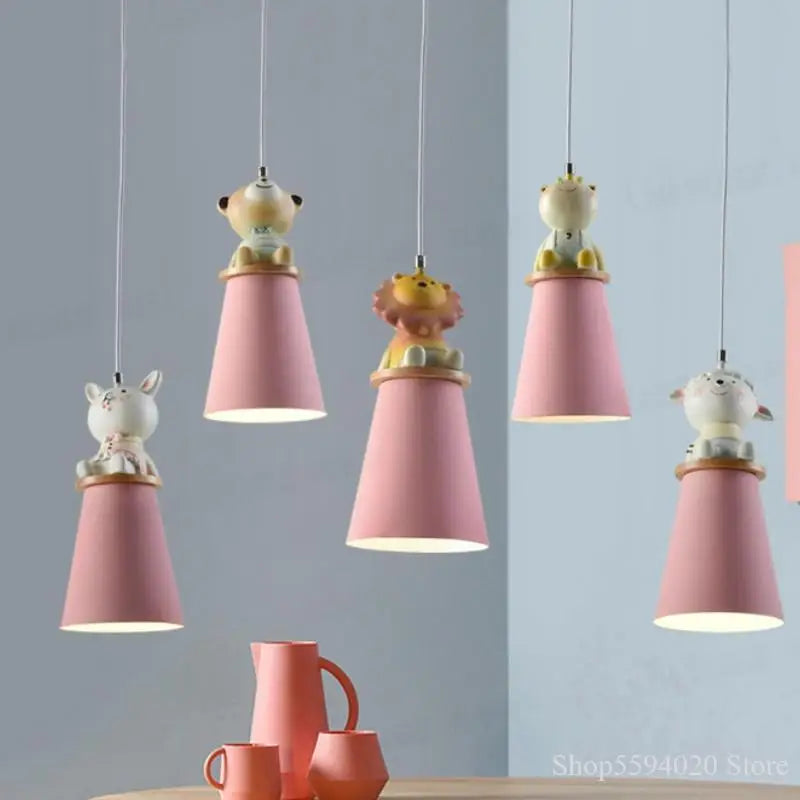 lustre créatif dessin animé animal pour chambre d'enfants - vue 4 sur 11