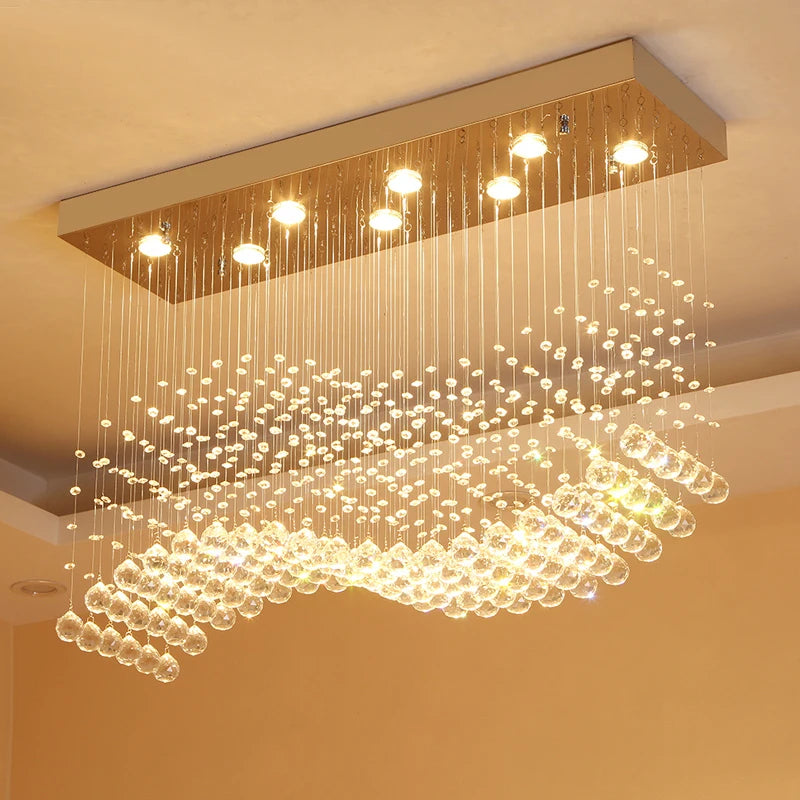 lampe rectangulaire en cristal pour bar et restaurant moderne - vue 4 sur 6