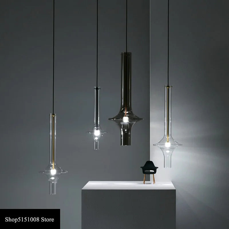 lampes suspendues post-modernes nordiques en verre de luxe - vue 2 sur 12