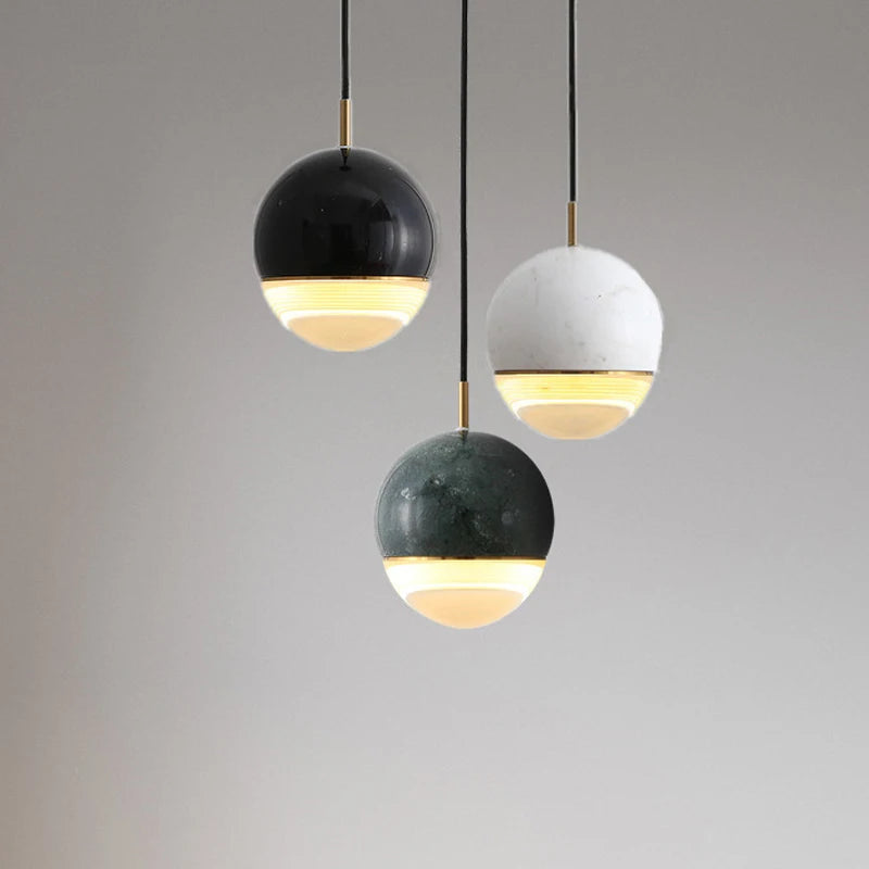 suspension en marbre à led style nordique pour espaces modernes