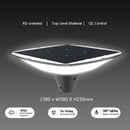 Solarbetriebene LED-Stehleuchte für den Außenbereich mit 360°-Lichtausstrahlung und Dämmerungssensor