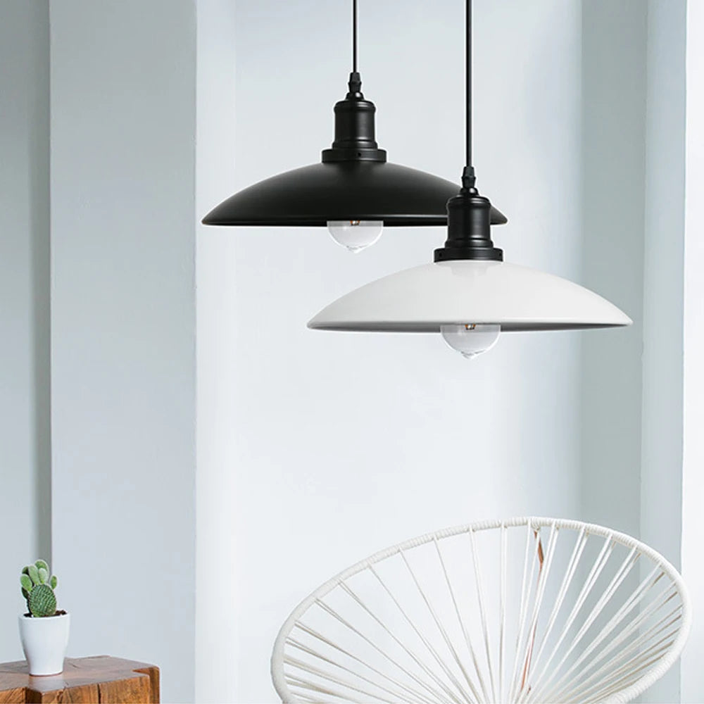 luminaires suspendus industriels vintage loft abat-jour métal - vue 4 sur 8