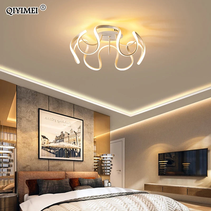 lustre led moderne avec gradateur pour décoration intérieure - vue 4 sur 9