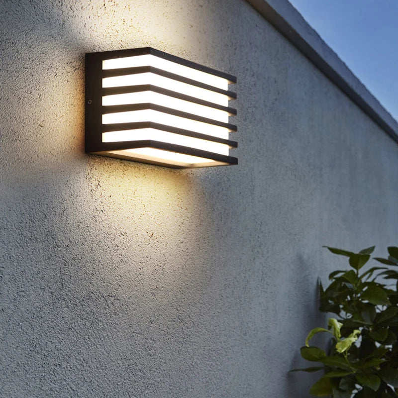 Éclairage extérieur moderne Stripe entrée escalier porte phare balcon maison jardin porche terrasse étanche applique murale - vue 5 sur 7