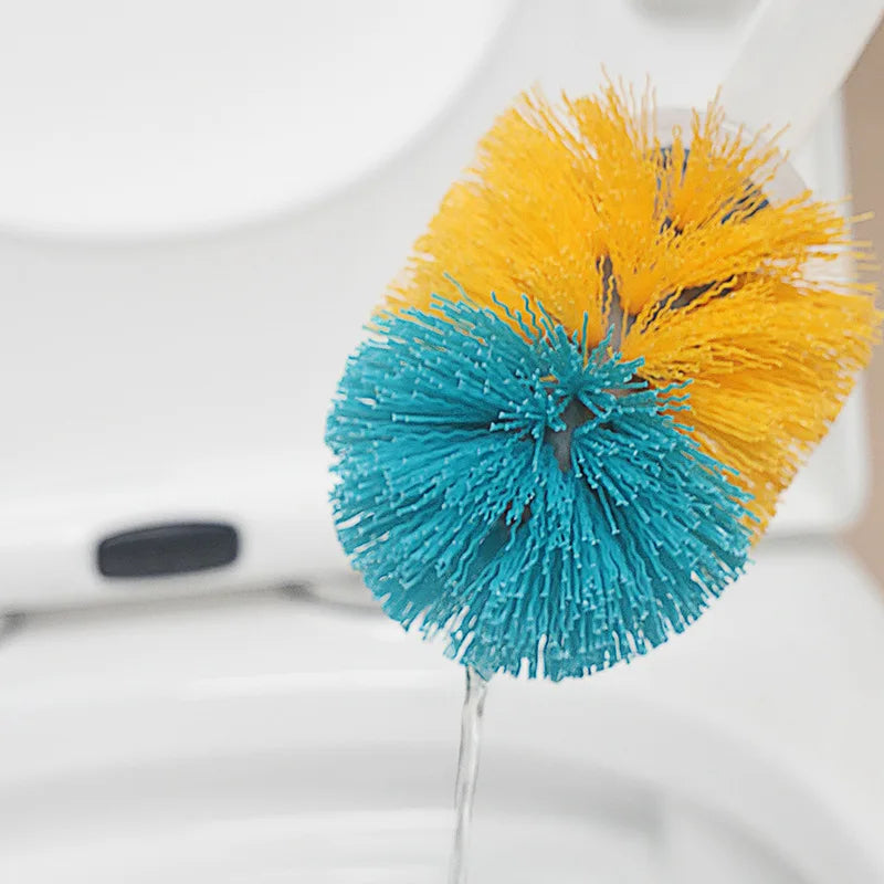 brosse de toilette à long manche avec détergent et accessoire mural - vue 5 sur 9