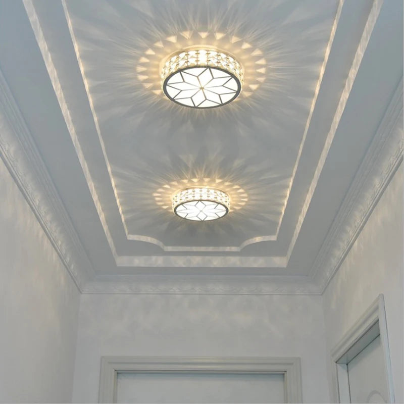 Plafonniers nordiques Lampara Techo lustre Led lumières en cristal Luminaria De Teto Para Sala Plafonnier or noir blanc Lampy - vue 4 sur 12