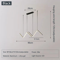 lustre nordique en suspension led pour décoration intérieure
