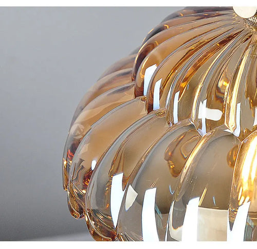 suspension en verre cuivre pour restaurant bar et loft - vue 4 sur 7
