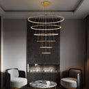 lustre nordique cercle doré éclairage intérieur décoratif