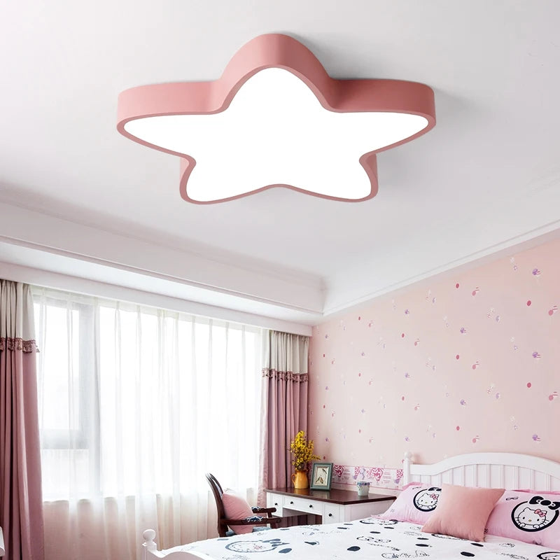 Moderne LED chambre d'enfants coloré étoile plafonnier salon chambre fille chambre lampes chambre d'enfant parc d'attractions éclairage f - vue 4 sur 11