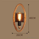 Wandleuchte aus Hanfseil im industriell-retro Vintage-Stil