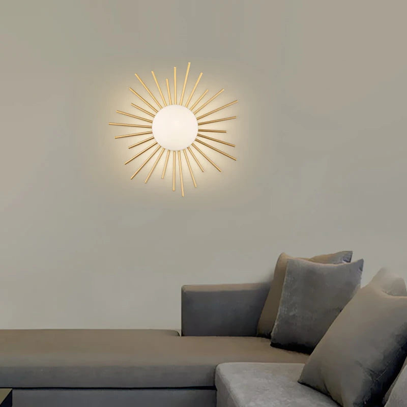 plafonnier doré de luxe style nordique feuille de lotus monté en surface - vue 7 sur 15